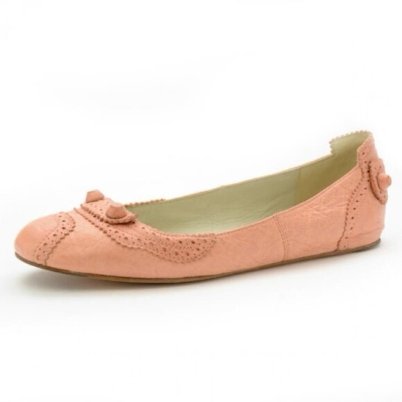 Balenciaga Paris Shoes - Balenciaga Paris Pink Leather "Motocross City" Ballet Flats
